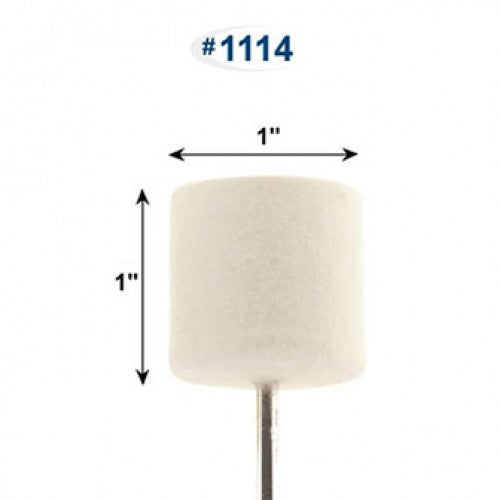 [286-1110] Mounted Felt Bobs, Cylinders - 1/8" Shank, 1110 Hard  (Pkg. of 12)