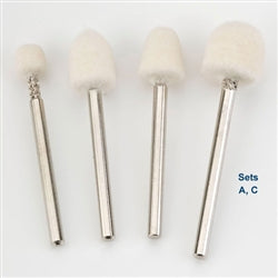 [289-1119] Felt Bob Set - Cylinders, 1/8" Shank, Soft (7 pc)