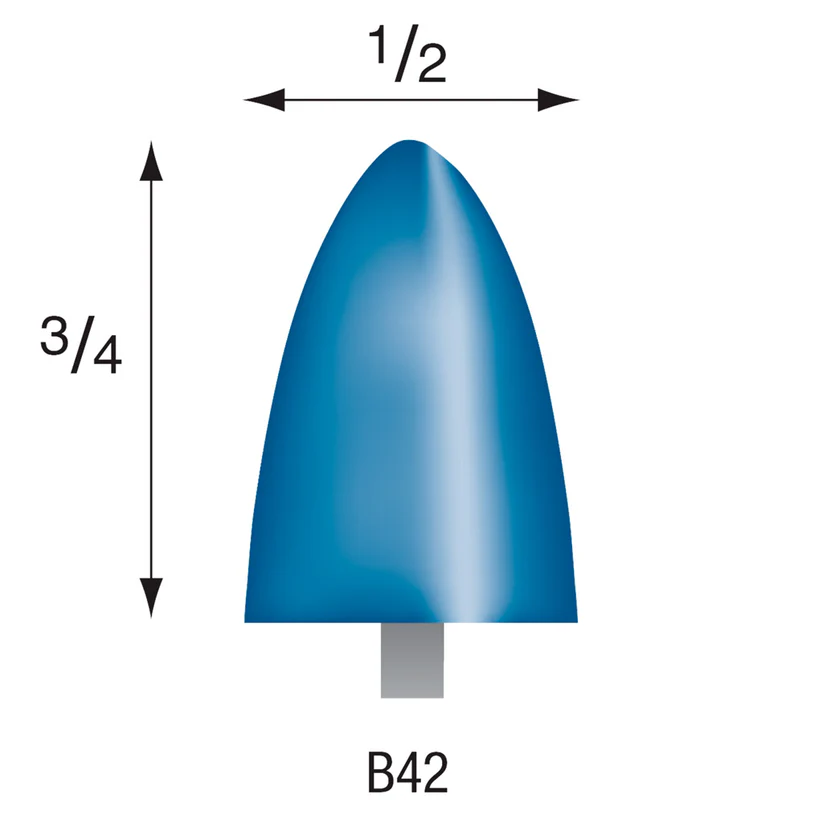 [305-0423] B42 Blue Mounted Points 3mm Shank (Pkg of 24)
