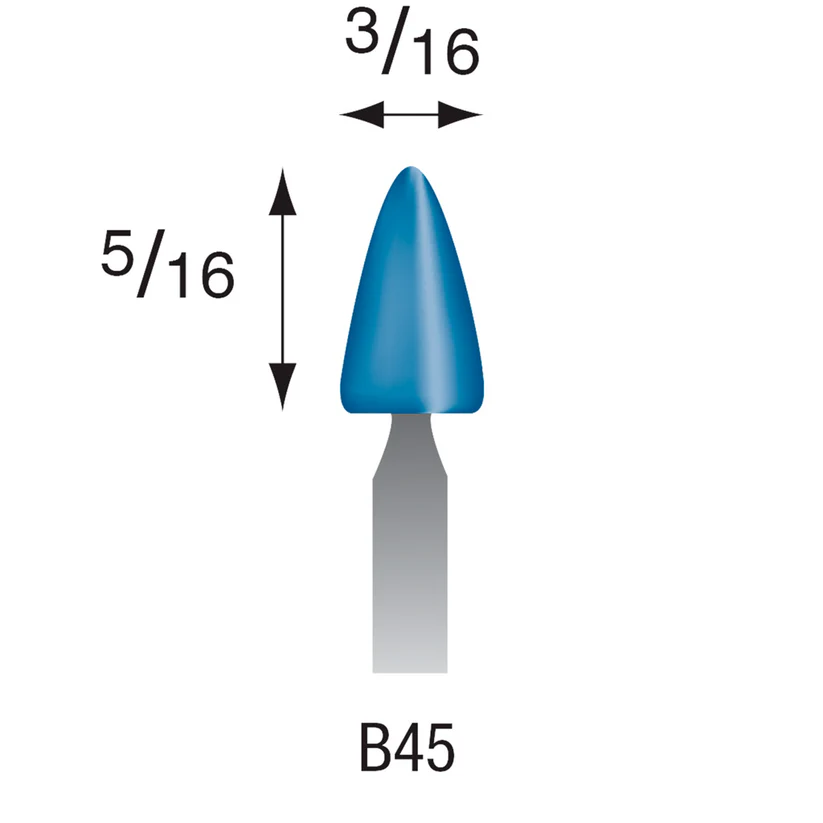 B45 Blue Mounted Points 1/8" Shank (Pkg of 24)