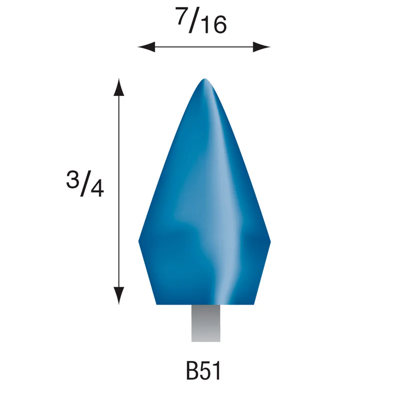 B51 Blue Mounted Points 3mm Shank (Pkg of 24)