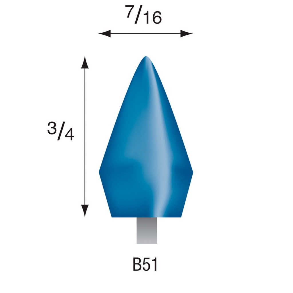 [305-0520] B52 Blue Mounted Points 1/8" Shank (Pkg of 24)