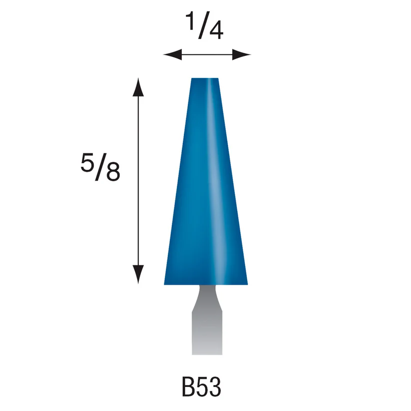 [305-0530] B53 Blue Mounted Points 1/8" Shank (Pkg of 24)