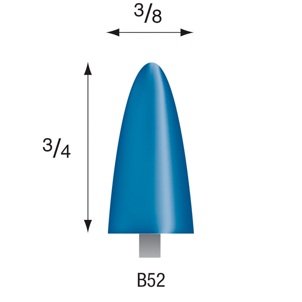 B53 Blue Mounted Points 1/8" Shank (Pkg of 24)