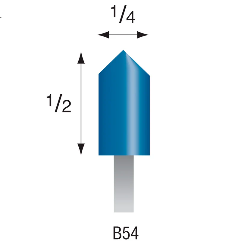 B54 Blue Mounted Points 1/8" Shank (Pkg of 24)