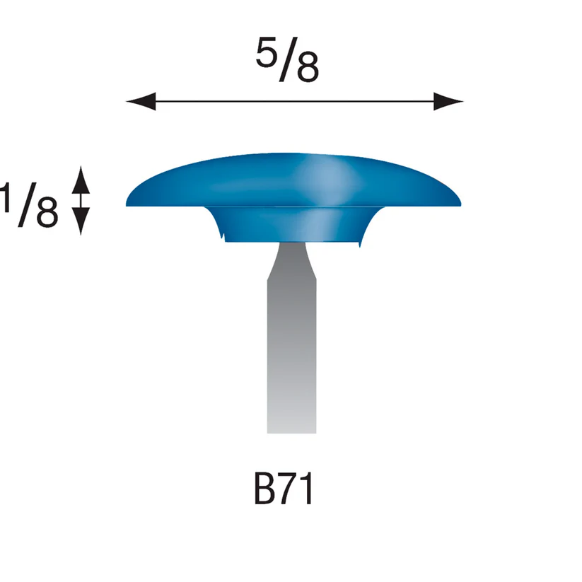 [305-0710] B71 Blue Mounted Points 1/8" Shank (Pkg of 24)