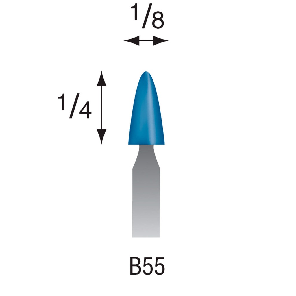 [305-0710] B71 Blue Mounted Points 1/8" Shank (Pkg of 24)