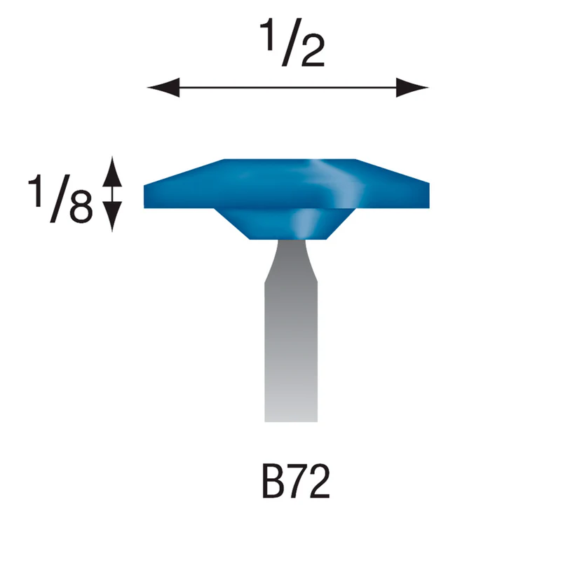 B72 Blue Mounted Points 3mm Shank (Pkg of 24)