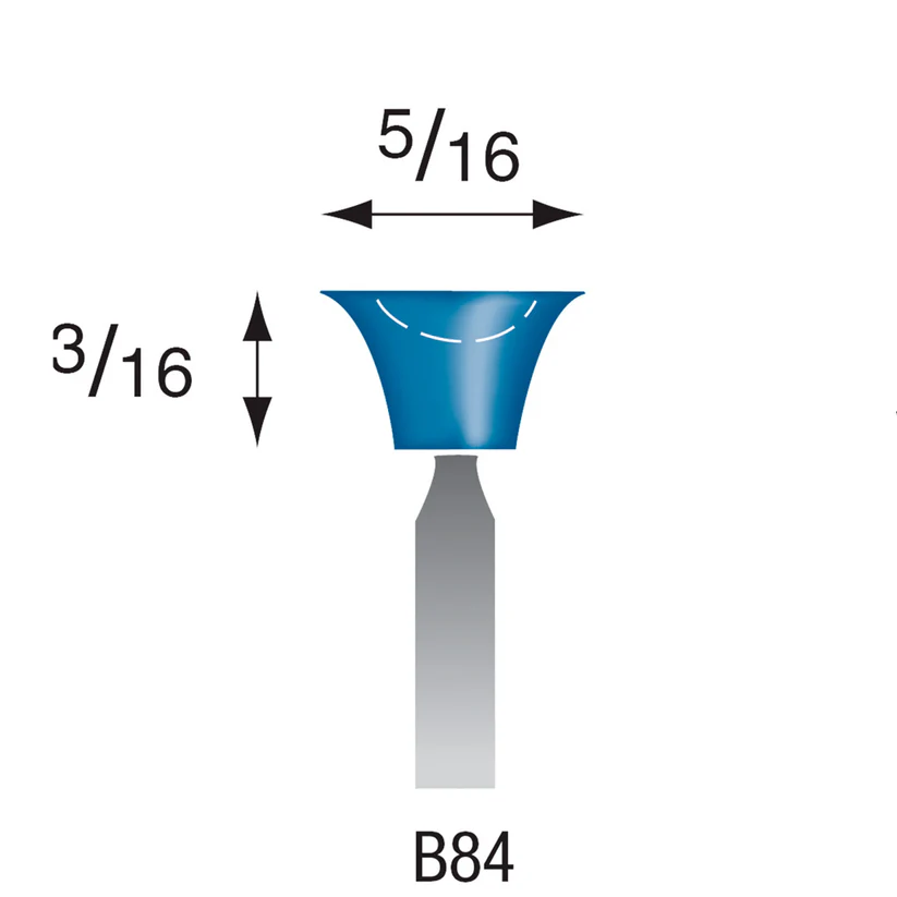 B84 Blue Mounted Points 3mm Shank (Pkg of 24)