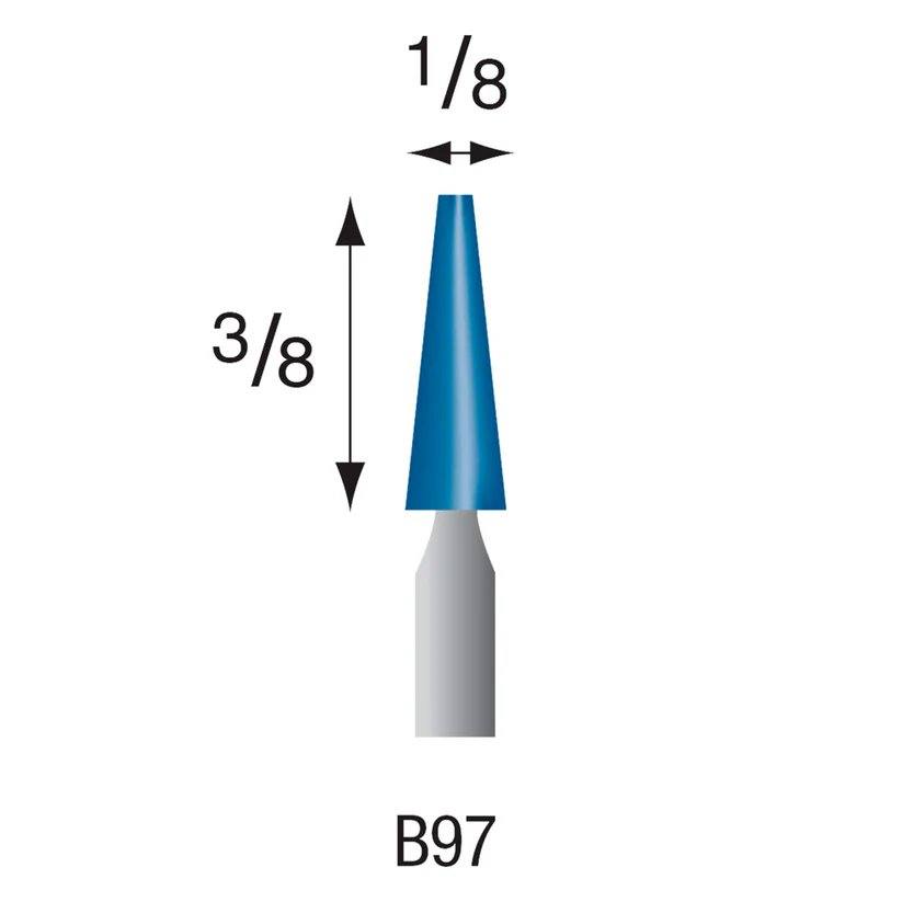 [305-0973] B97 Blue Mounted Points 3mm Shank (Pkg of 24)