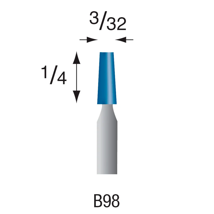 [305-0983] B98 Blue Mounted Points 3mm Shank (Pkg of 24)