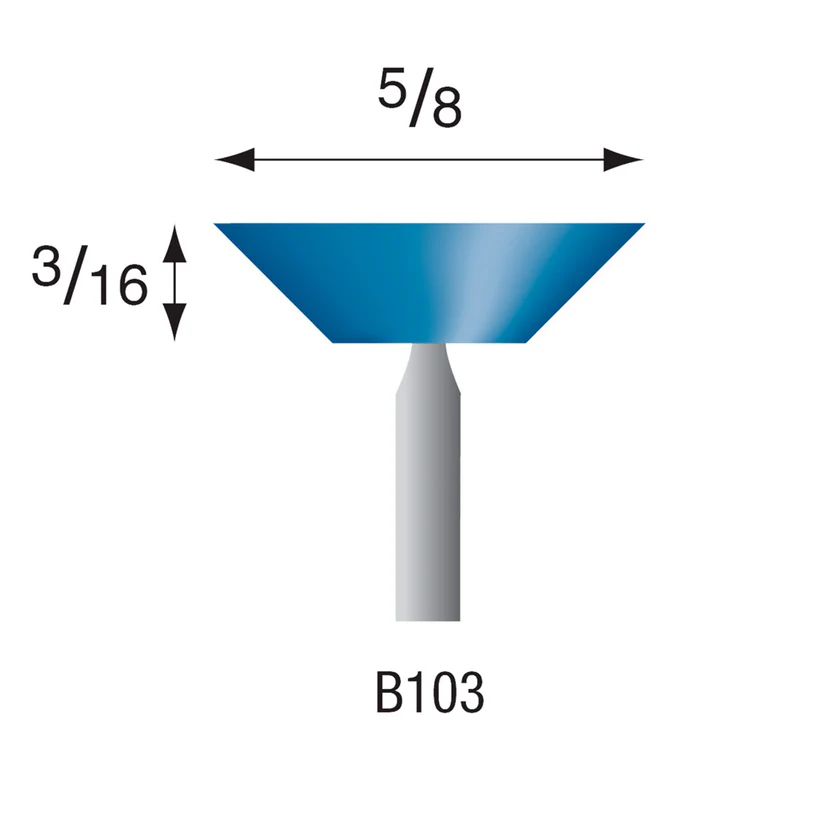 B103 Blue Mounted Points 3mm Shank (Pkg of 24)