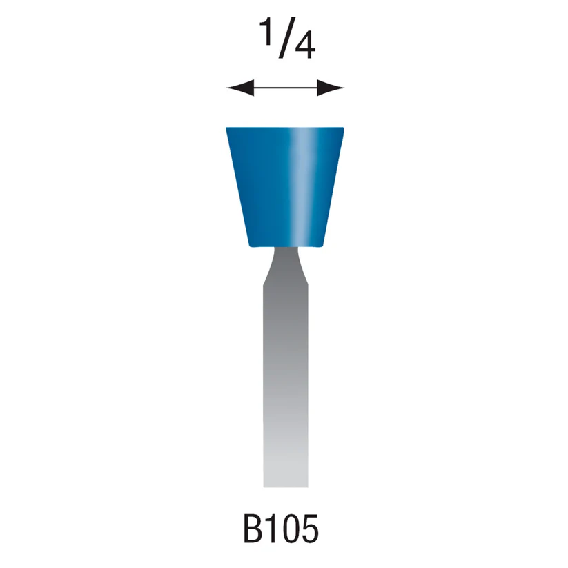 [305-1053] B105 Blue Mounted Points 3mm Shank (Pkg of 24)