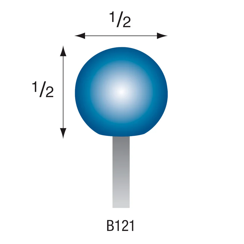 [305-1210] B121 Blue Mounted Points 1/8" Shank (Pkg of 24)