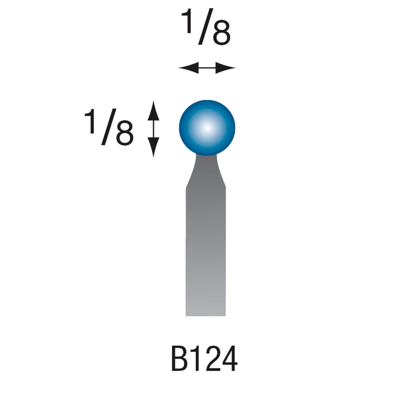 [305-1240] B124 Blue Mounted Points 1/8" Shank (Pkg of 24)