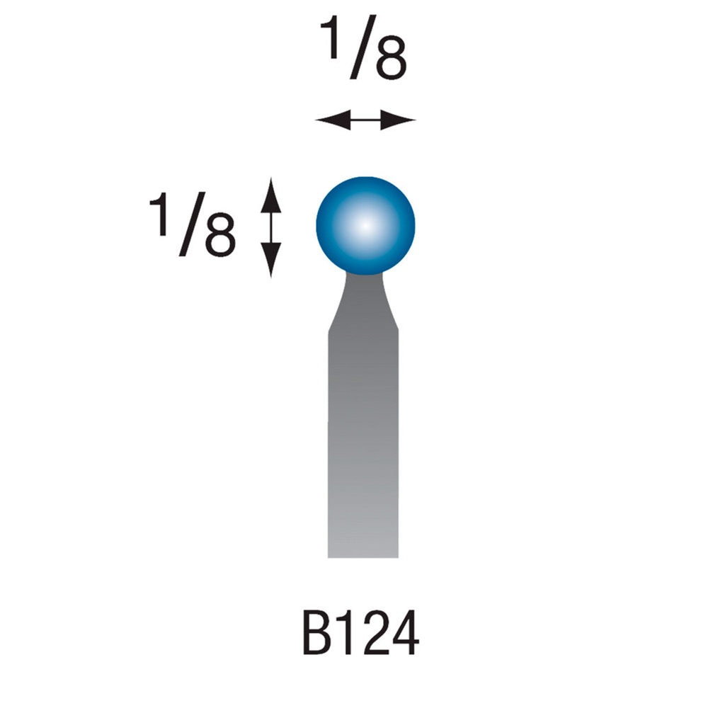 B125 Blue Mounted Points 1/8" Shank (Pkg of 24)