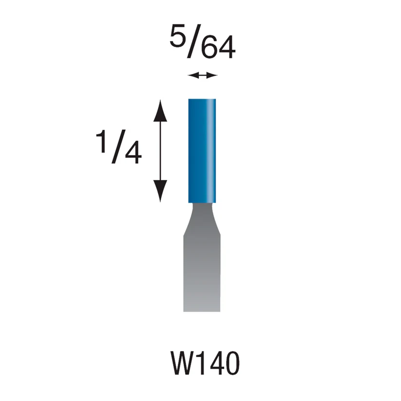 W140 Blue Mounted Points 3mm Shank (Pkg of 24)