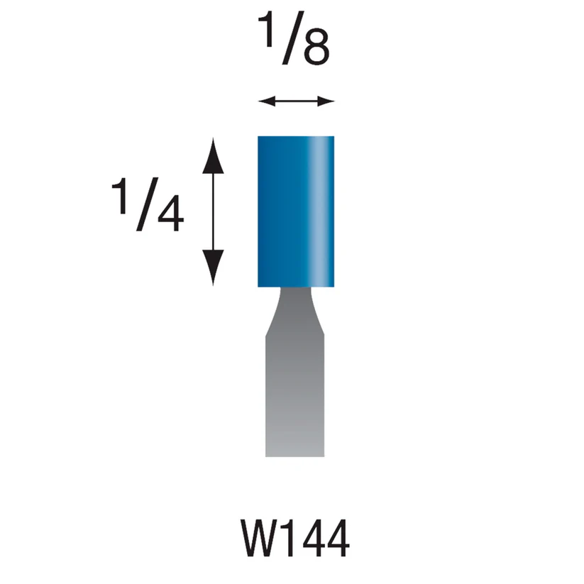 [305-1420] W142 Blue Mounted Points 1/8" Shank (Pkg of 24)