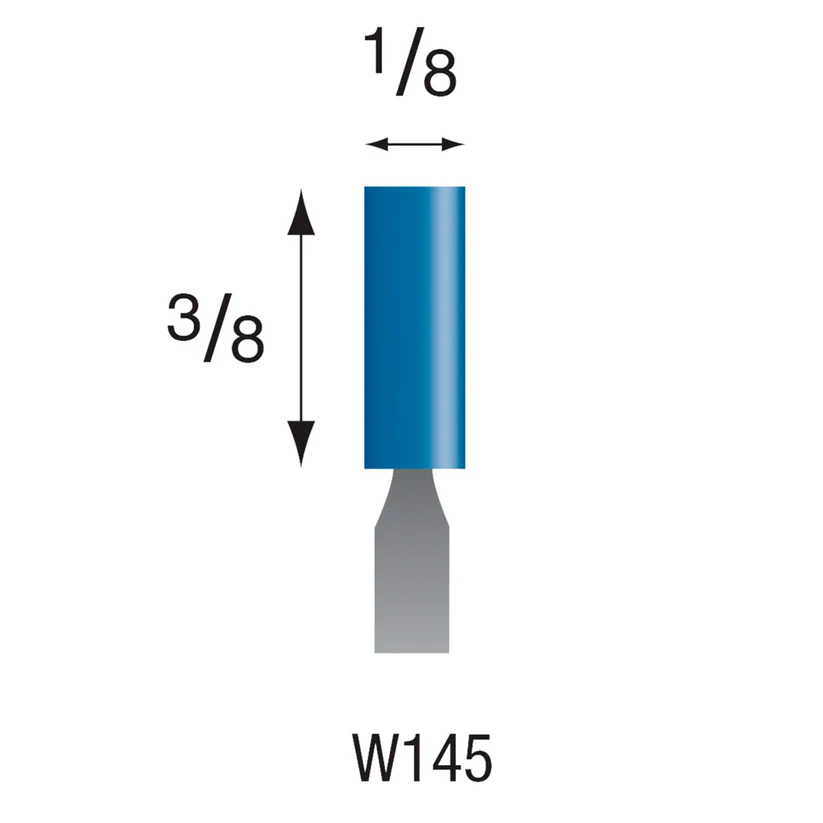 [305-1450] W145 Blue Mounted Points 1/8" Shank (Pkg of 24)