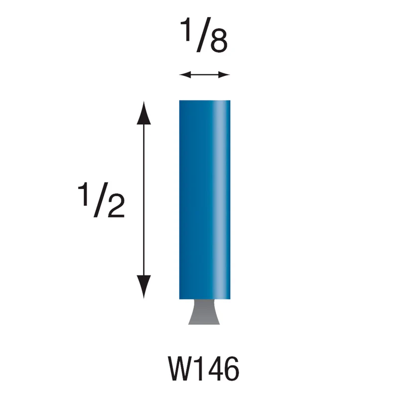 W146 Blue Mounted Points 3mm Shank (Pkg of 24)