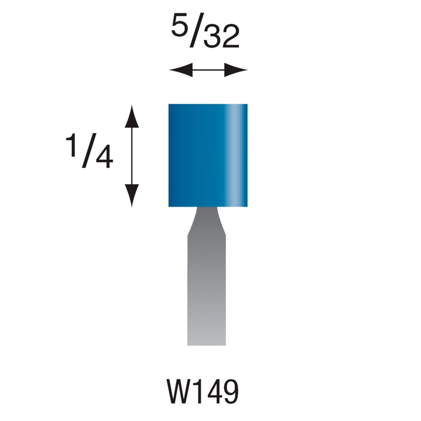 W149 Blue Mounted Points 3mm Shank (Pkg of 24)