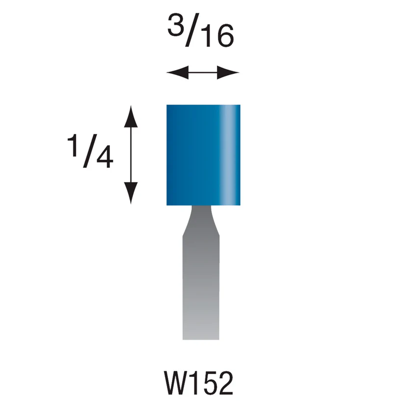 W152 Blue Mounted Points 1/8" Shank (Pkg of 24)