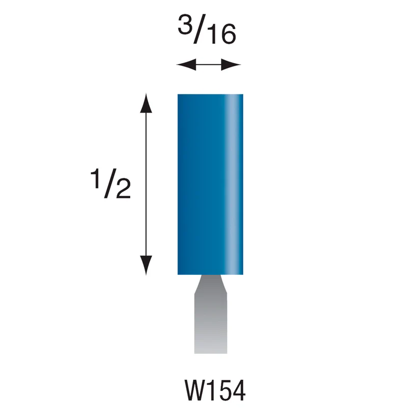 W154 Blue Mounted Points 3mm Shank (Pkg of 24)