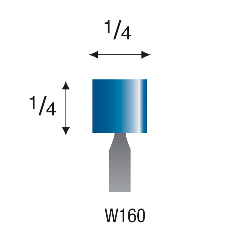 W160 Blue Mounted Points 1/8" Shank (Pkg of 24)