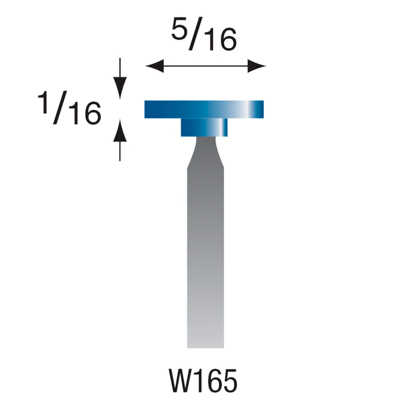 W165 Blue Mounted Points 1/8" Shank (Pkg of 24)