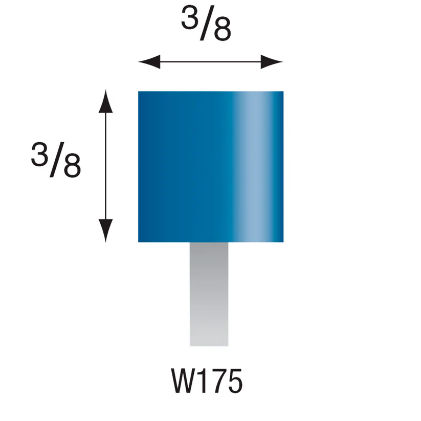 W175 Blue Mounted Points 1/8" Shank (Pkg of 24)