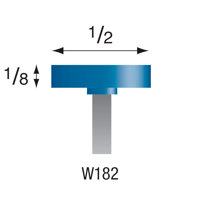 [305-1823] W182 Blue Mounted Points 3mm Shank (Pkg of 24)