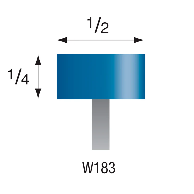 [305-1833] W183 Blue Mounted Points 3mm Shank (Pkg of 24)