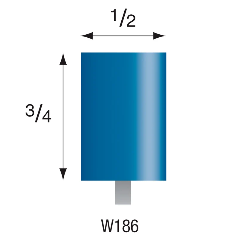 W186 Blue Mounted Points 1/8" Shank (Pkg of 24)