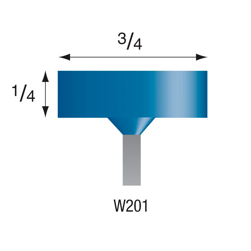 [305-2010] W201 Blue Mounted Points 1/8" Shank (Pkg of 24)