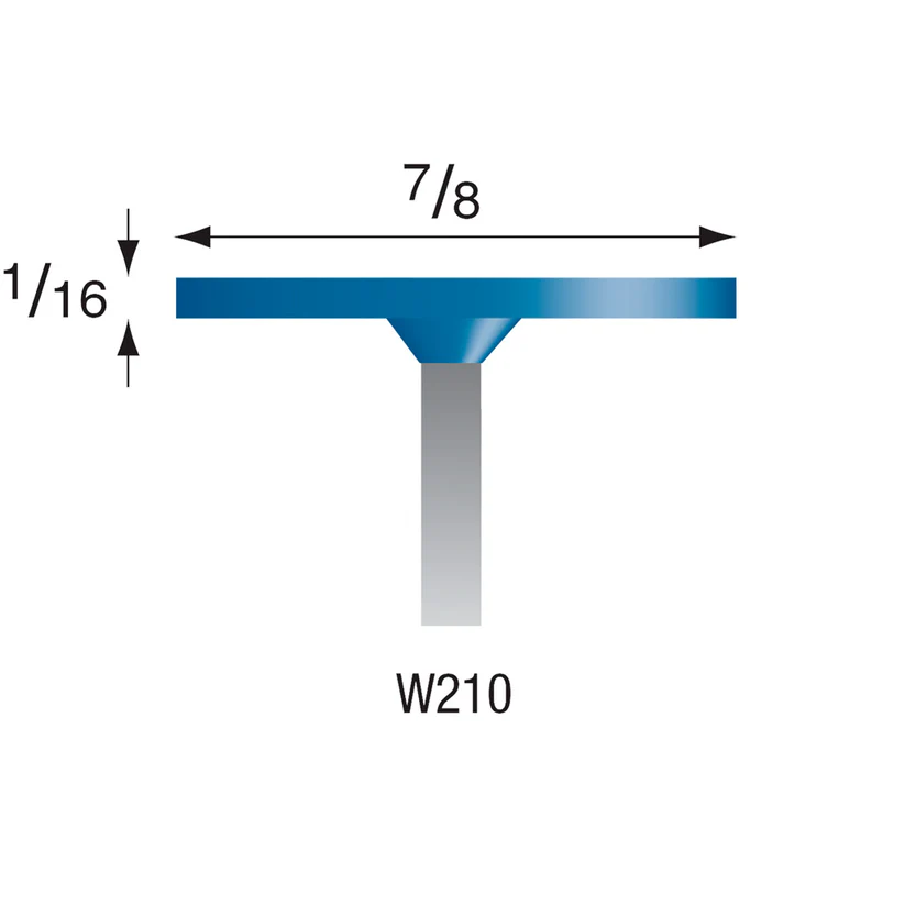 W210 Blue Mounted Points 1/8" Shank (Pkg of 24)