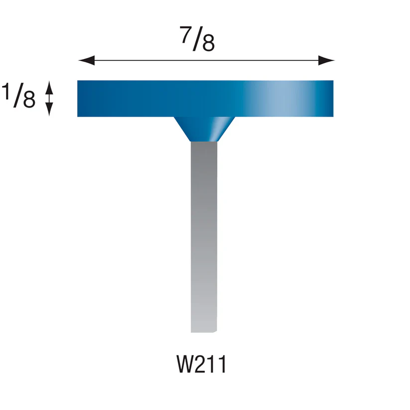 W211 Blue Mounted Points 1/8" Shank (Pkg of 24)
