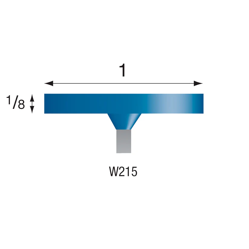[305-2153] W215 Blue Mounted Points 3mm Shank (Pkg of 24)