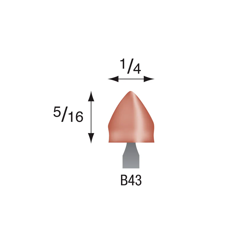[310-0430] B43 Red Mounted Points 1/8" Shank (Pkg of 24)