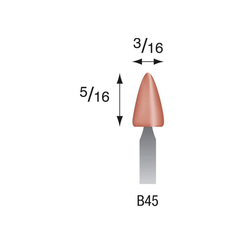 B45 Red Mounted Points 3mm Shank (Pkg of 24)