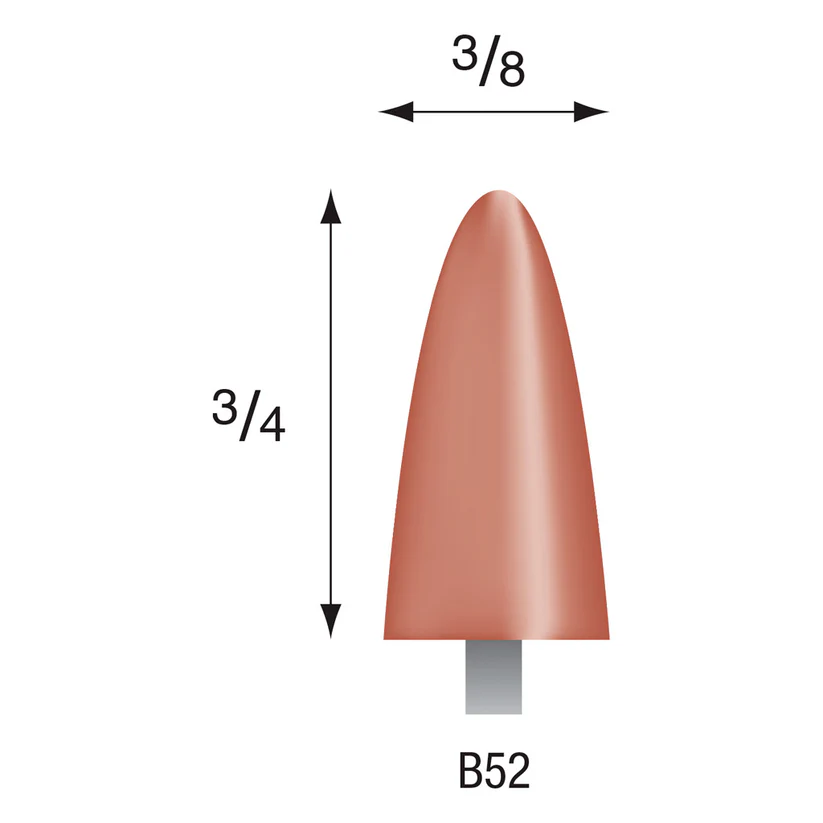 B52 Red Mounted Points 1/8" Shank (Pkg of 24)