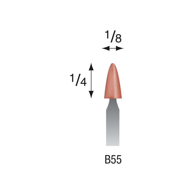 [310-0553] B55 Red Mounted Points 3mm Shank (Pkg of 24)