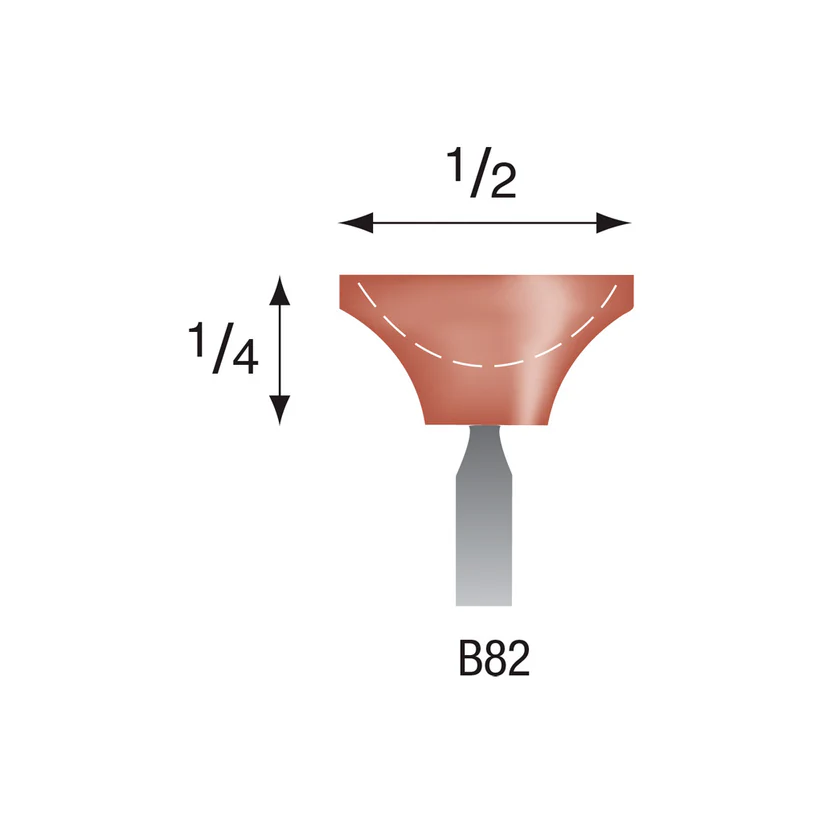 [310-0820] B82 Red Mounted Points 1/8" Shank (Pkg of 24)