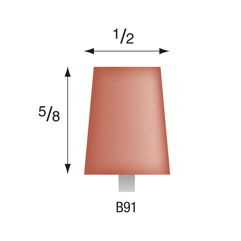 [310-0910] B91 Red Mounted Points 1/8" Shank (Pkg of 24)