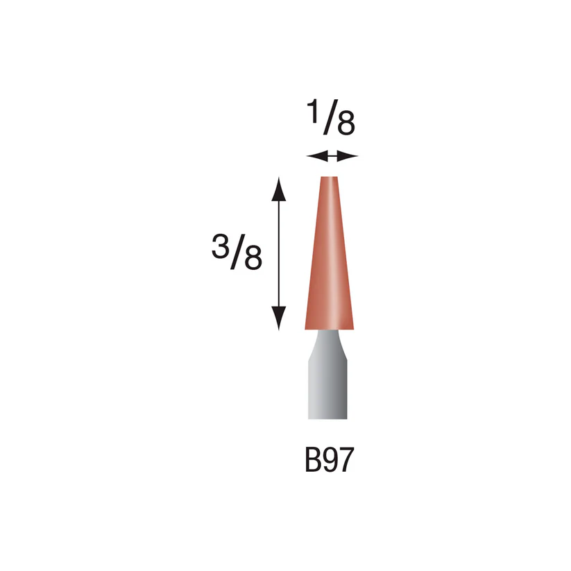 [310-0973] B97 Red Mounted Points 3mm Shank (Pkg of 24)