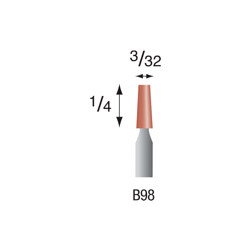 [310-0980] B98 Red Mounted Points 1/8" Shank (Pkg of 24)