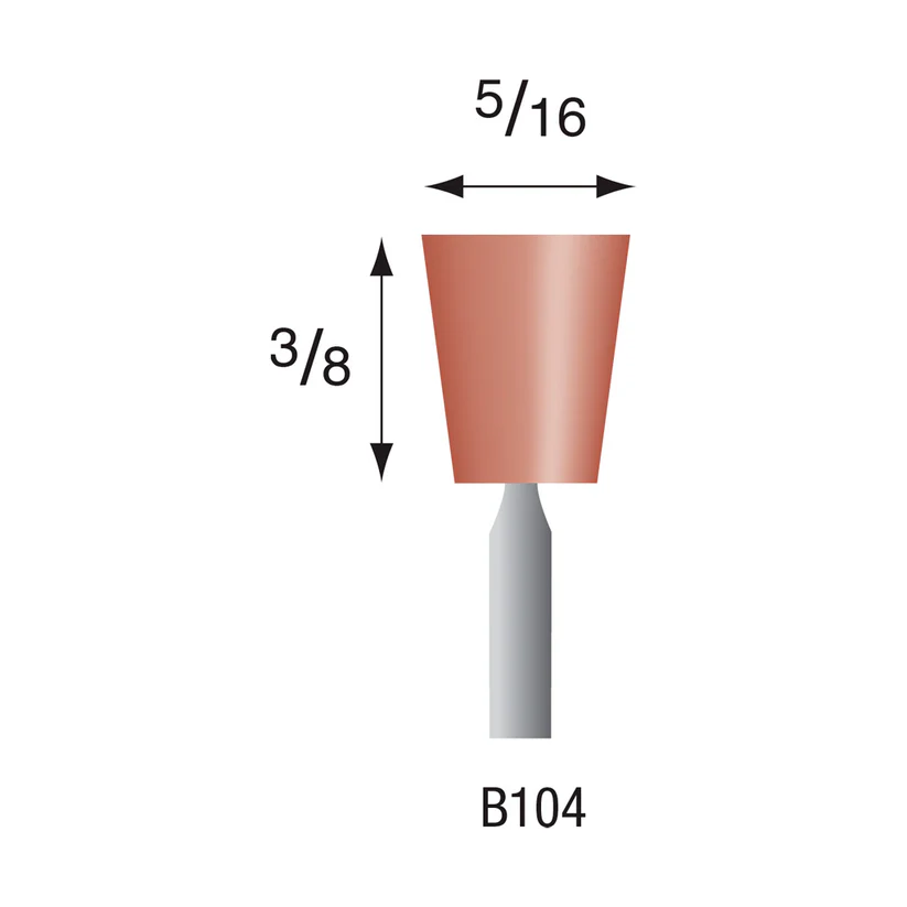 [310-1040] B104 Red Mounted Points 1/8" Shank (Pkg of 24)