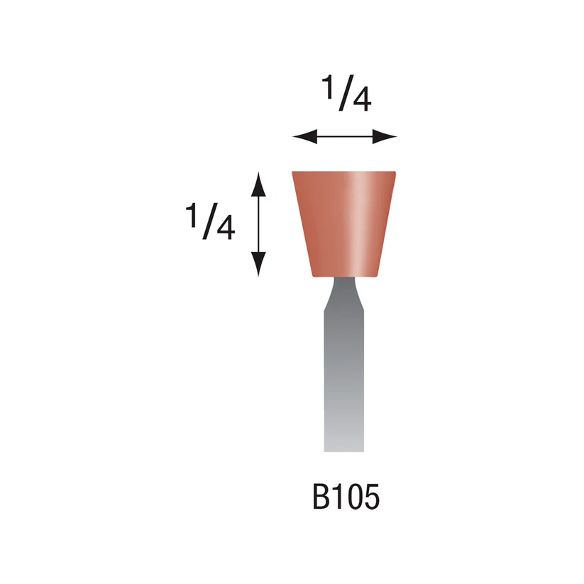 [310-1050] B105 Red Mounted Points 1/8" Shank (Pkg of 24)