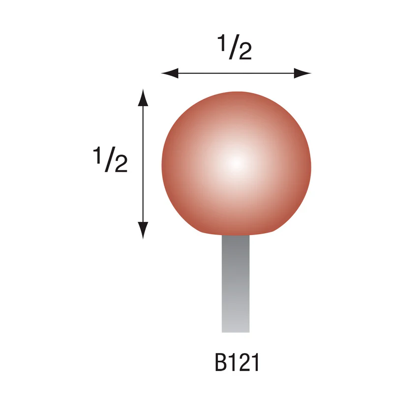 B121 Red Mounted Points 1/8" Shank (Pkg of 24)