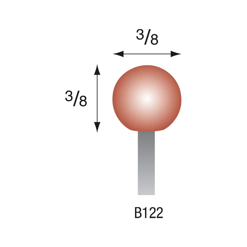 [310-1220] B122 Red Mounted Points 1/8" Shank (Pkg of 24)