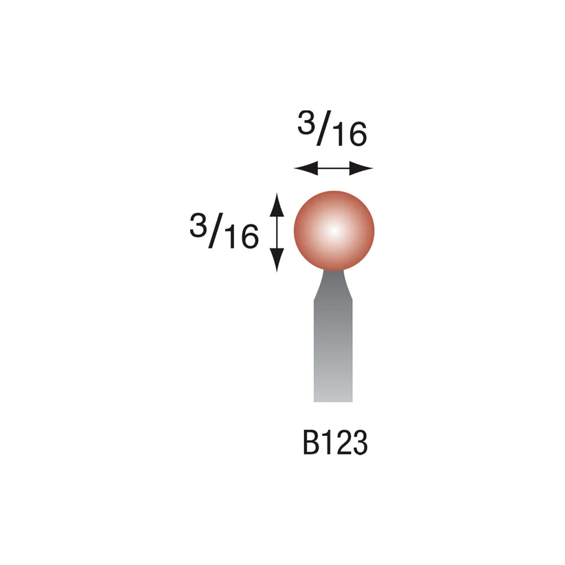 [310-1233] B123 Red Mounted Points 3mm Shank (Pkg of 24)